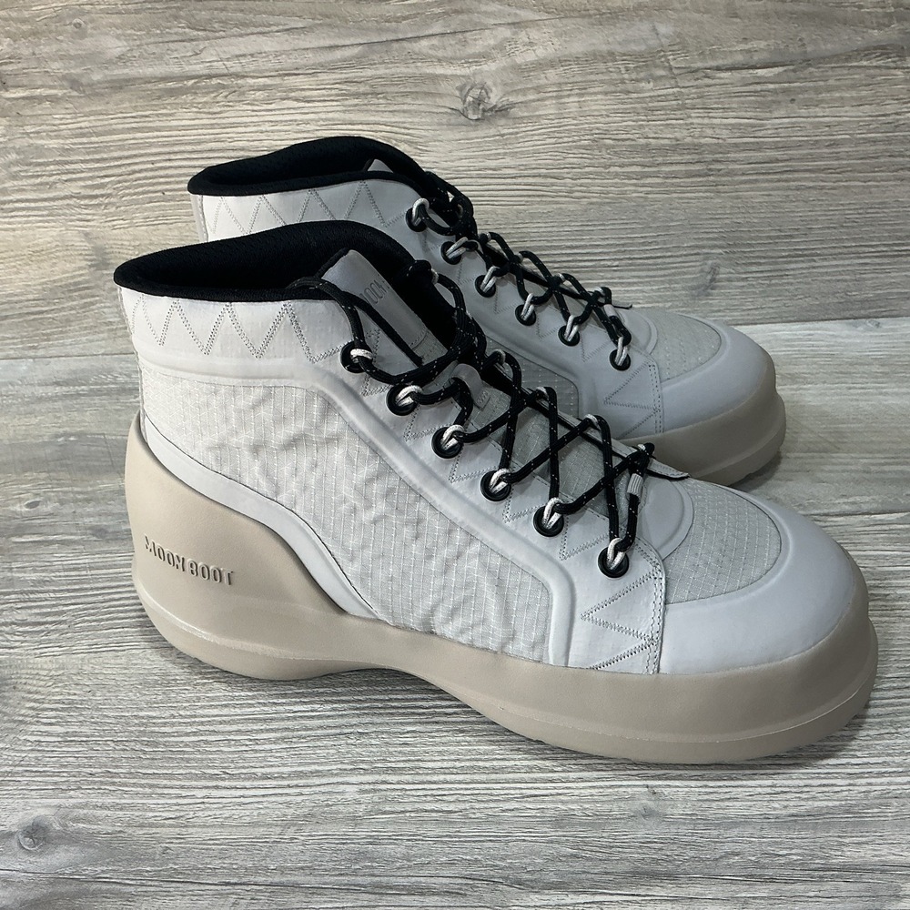 Moon Boots Men's Glacier Grey Mid Nylon Up Trek Limited Edition Size 11.5 NEW